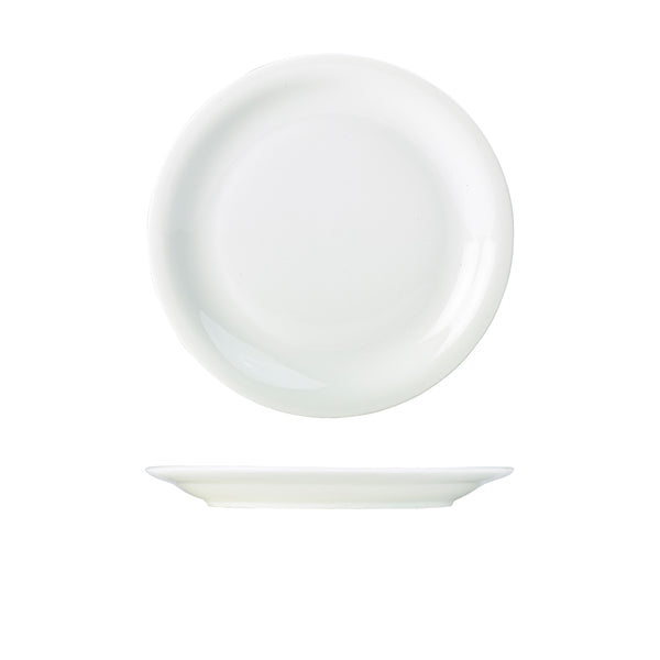 Genware Porcelain Narrow Rim Plate 24cm/ 9.25" pack of 6