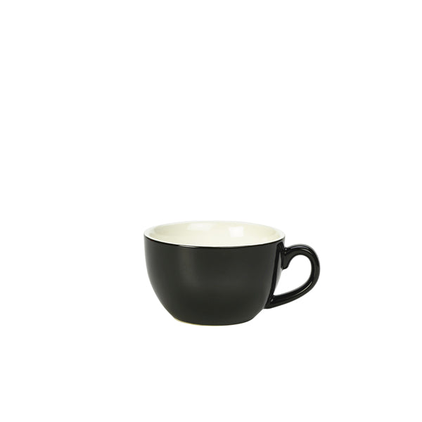 Genware Porcelain Black Bowl Shaped Cup 17.5cl/ 6oz pack of 6