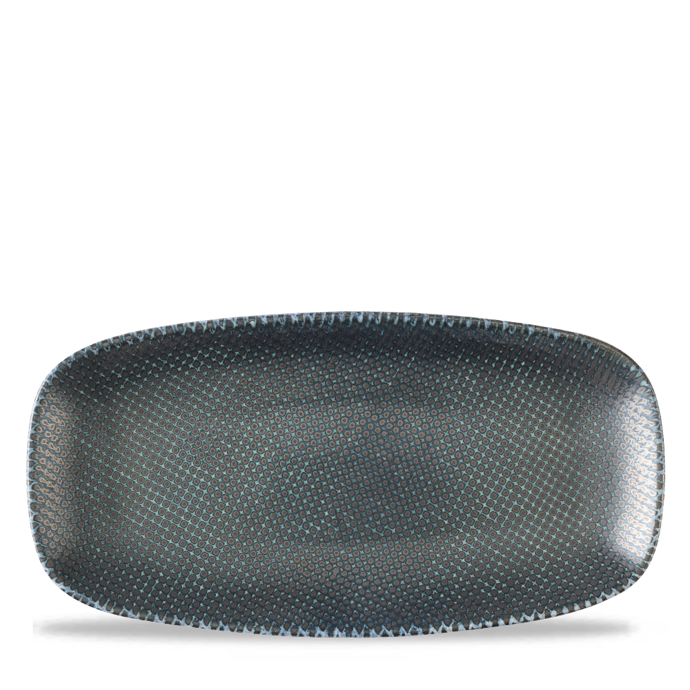 Astro Metallic Blue Chefs Oblong Plate 11 3/4" X 6" Box 12