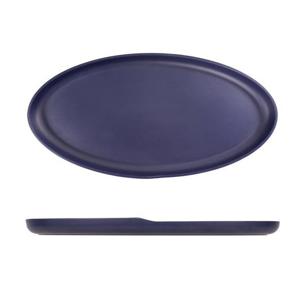 Denim Blue Copenhagen Oval Melamine Dish 55 x 27.5cm Per Case of 1