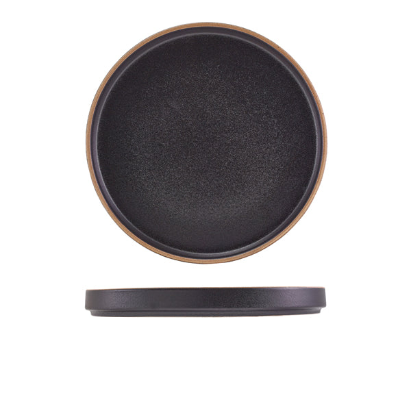 GenWare Kava Black Stoneware Presentation Plate 25cm Per Case of 6