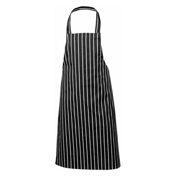 Black Butchers Stripe Bib Apron 70x100cm pack of 1