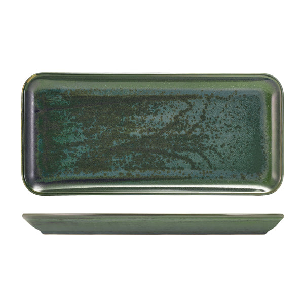 Terra Porcelain Aqua Green Narrow Rectangular Platter 36 x 16.5cm Per Case of 3