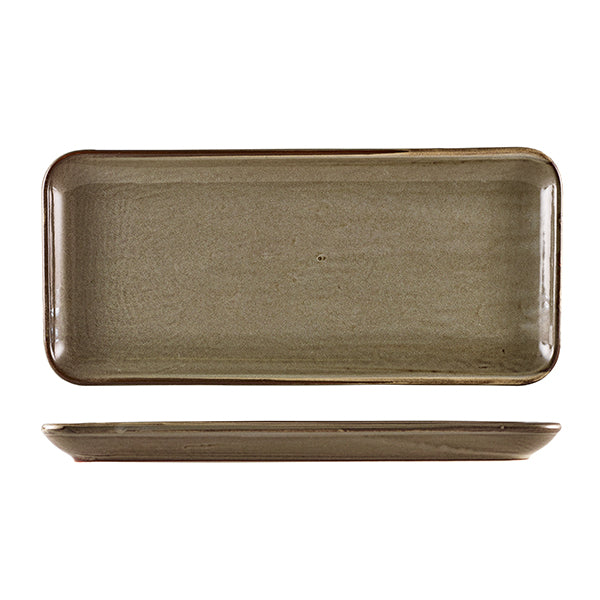 Terra Porcelain Grey Narrow Rectangular Platter 36 x 16.5cm pack of 3