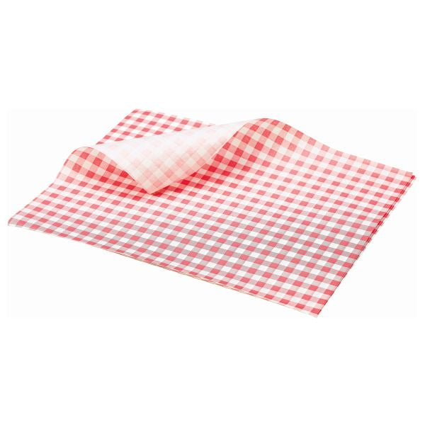 Greaseproof Paper Red Gingham Print 25 x 20cm pack of 1