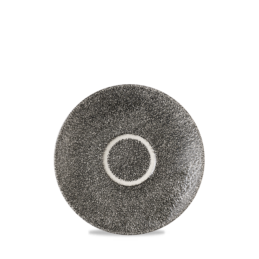 Raku Quartz Black Cappuccino Saucer 6.25" Box 12