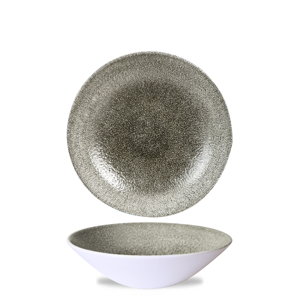 Raku Quartz Black Evolve Deep Coupe Bowl 7 1/2" Box 6