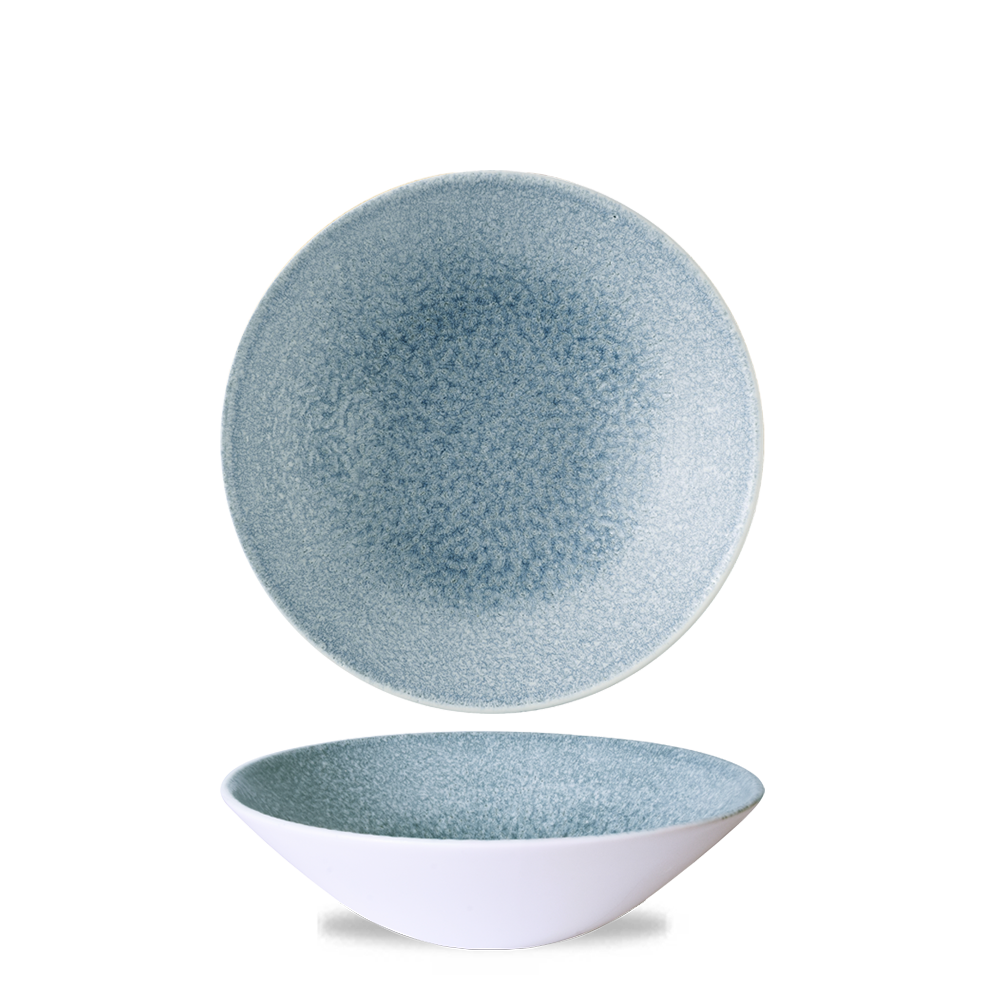 Raku Topaz Blue Evolve Deep Coupe Bowl 7 1/2" Box 6