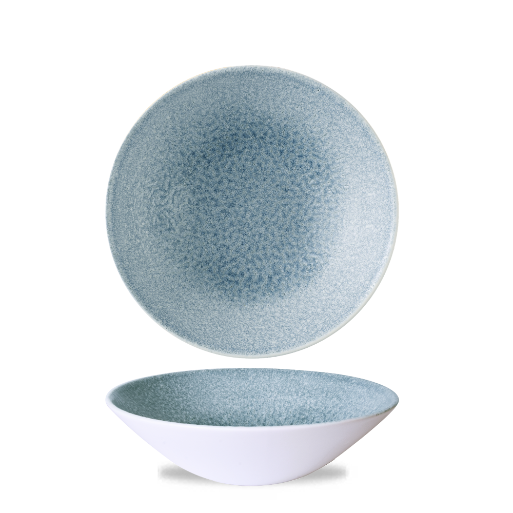 Raku Topaz Blue Evolve Deep Coupe Bowl 8 2/3" Box 6