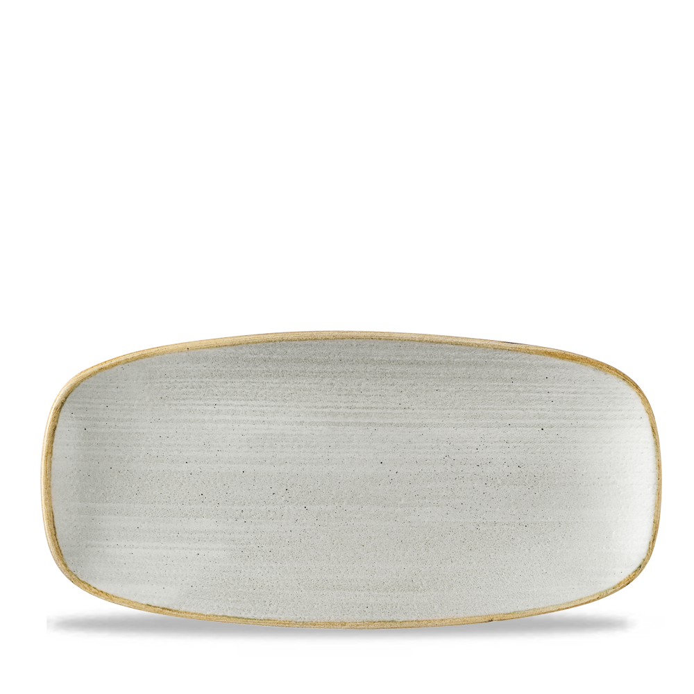 Stonecast Raw Grey Chefs Oblong Plate 10.6"X5" Box 12