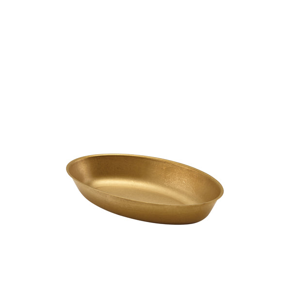 GenWare Gold Vintage Steel Oval Dish 17.5 x 11cm Per Case of 6