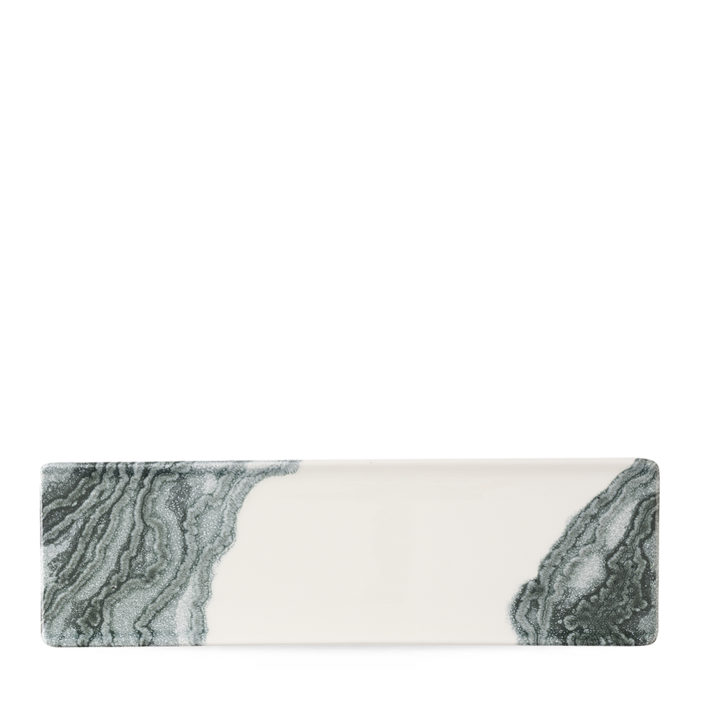 Tide Black Oblong Plate 30X9Cm Box 6