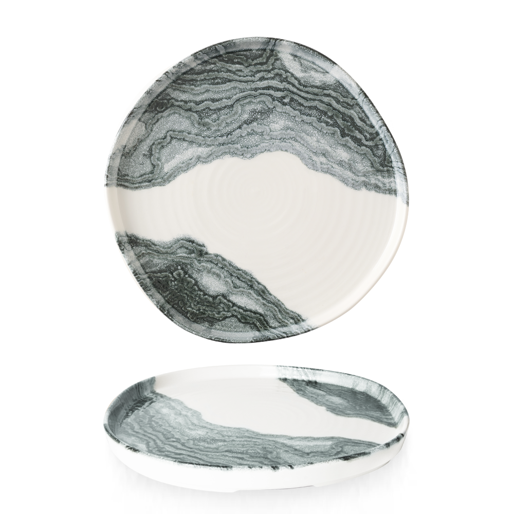 Tide Black Organic Walled Plate 10 1/2" Box 6