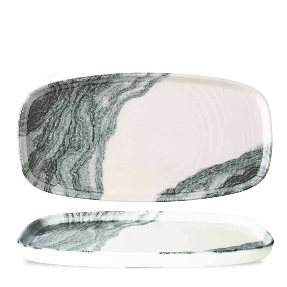 Tide Black Oblong Chefs Plates 11 5/8X5 7/8" Box 6