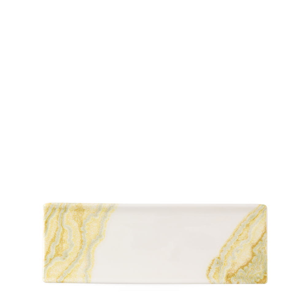 Tide Gold Oblong Plate 25X9Cm Box 6