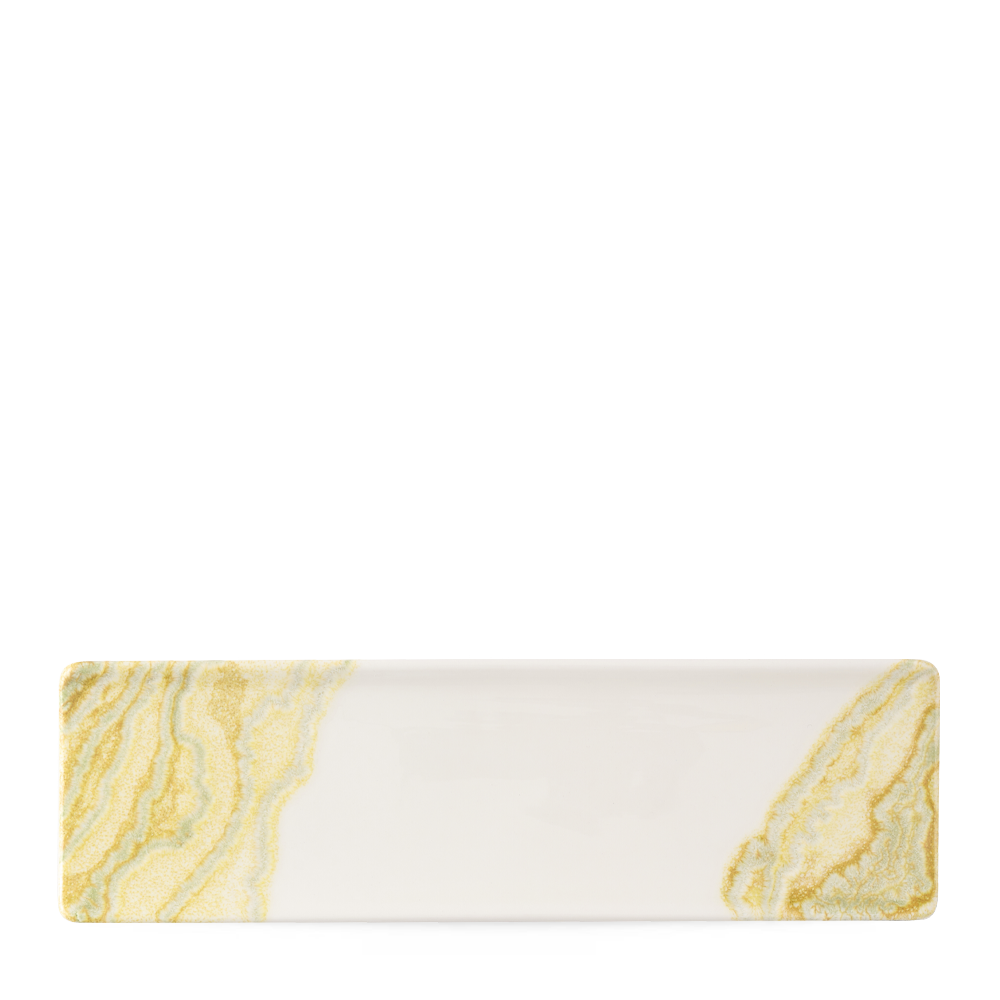 Tide Gold Oblong Plate 30X9Cm Box 6