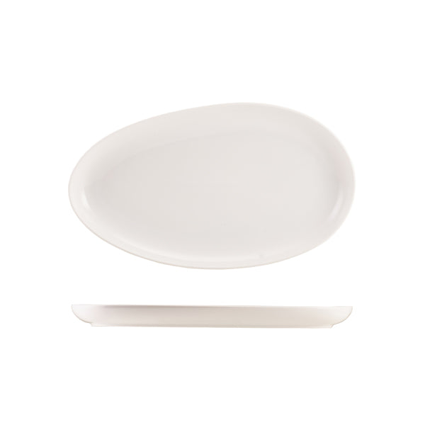 Genware Porcelain Organic Oval Plate 34.5cm/ 13.5"