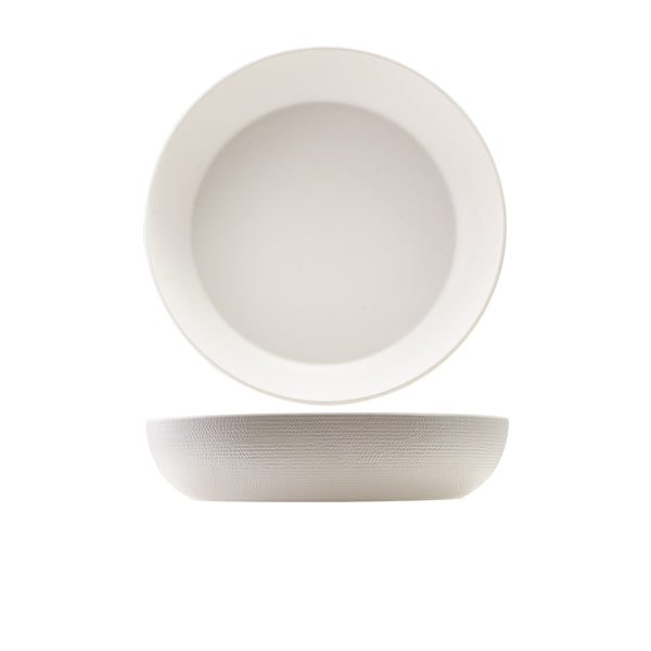 GenWare Melamine White Jute Buffet Bowl 35 x 7.5cm
