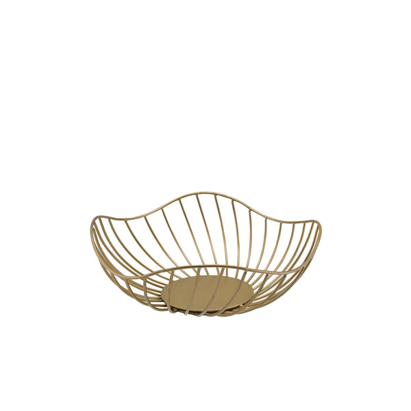 GenWare Lotus Leaf Gold Wire Basket 28.5 x 10cm Per Case of 1