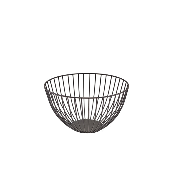 GenWare Round Black Wire Basket 24 x 13cm Per Case of 1