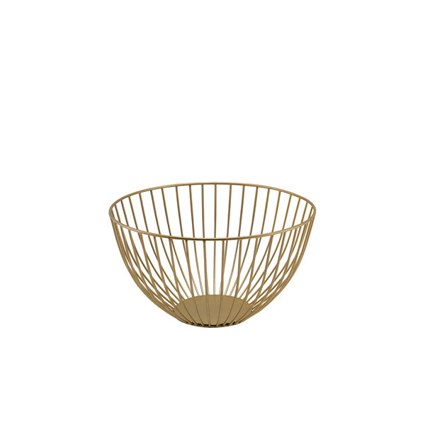 GenWare Round Gold Wire Basket 24 x 13cm Per Case of 1