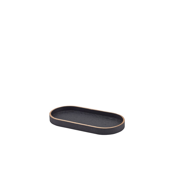 GenWare Oval Black Wood Veneer Tray 23 x 11cm Per Case of 1