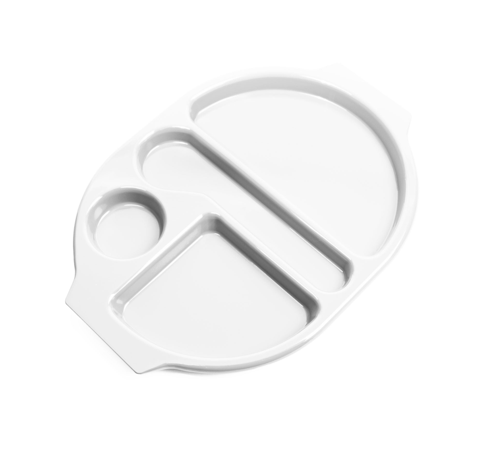 Large White Meal Tray with 4 Compartments