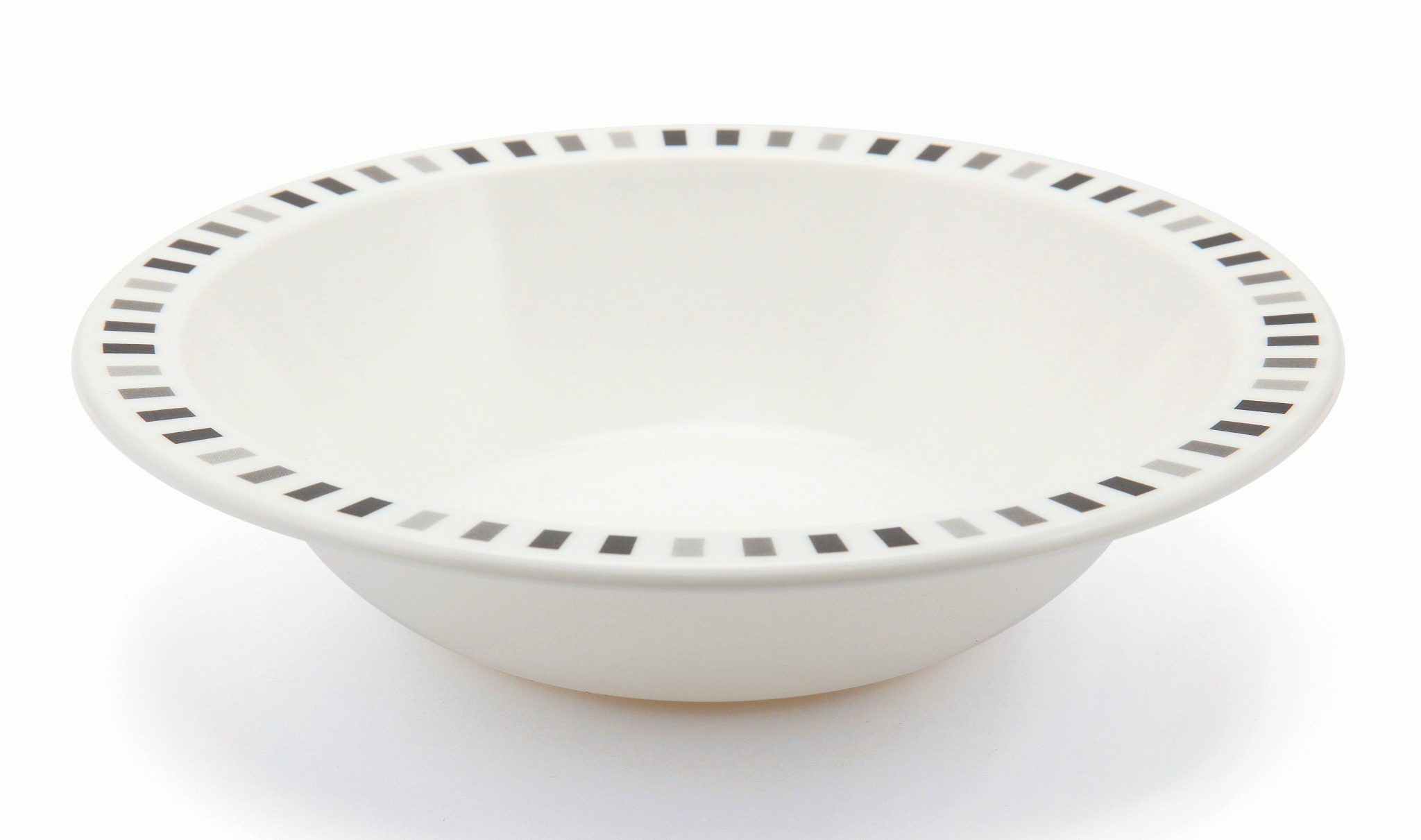 17.3cm Grey & Black Stripes Patterned Duo Bowl – Polycarbonate