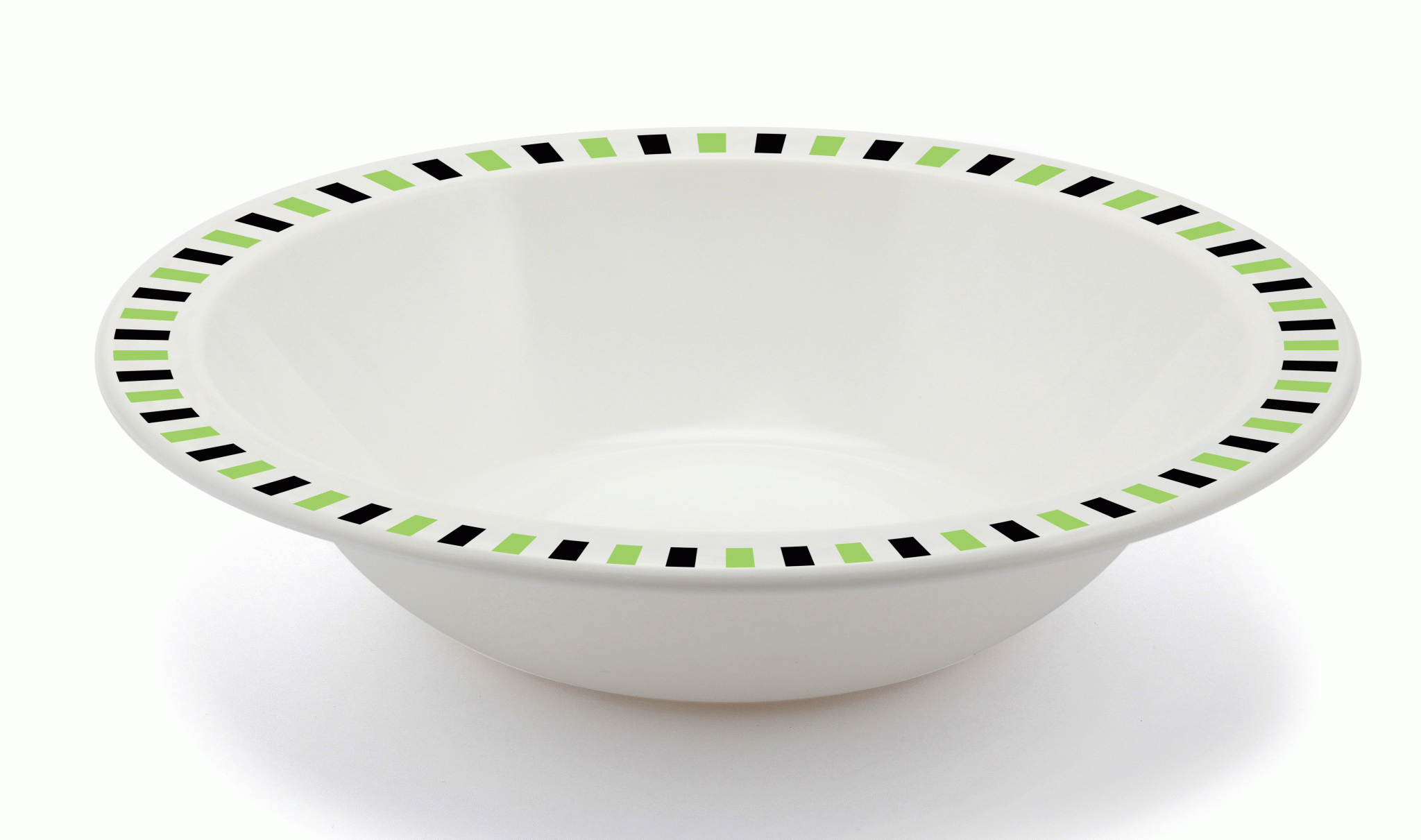 17.3cm Lime & Black Stripes Patterned Duo Bowl – Polycarbonate