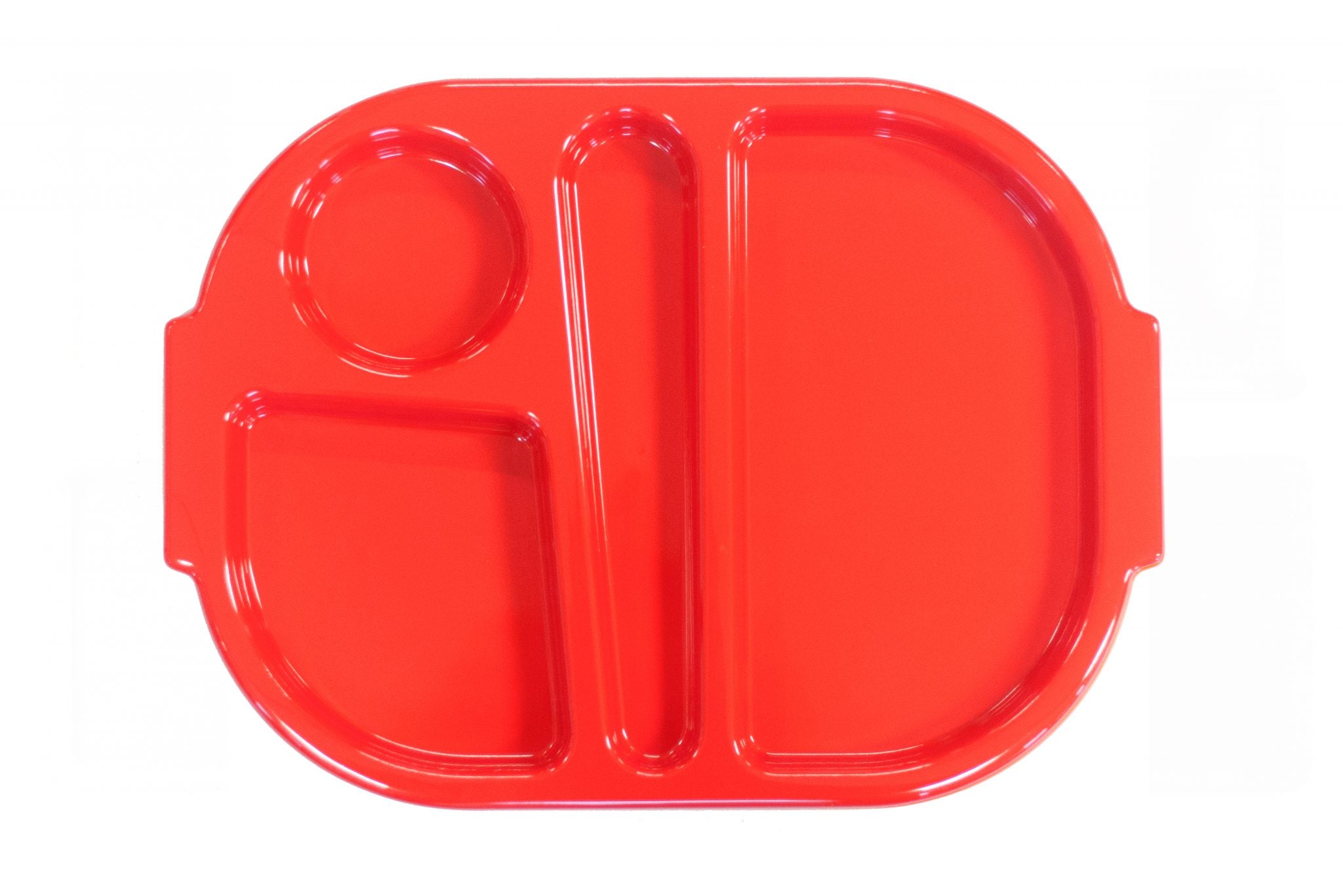Small Red Meal Tray with 4 Compartments