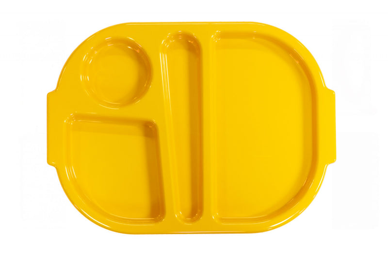 Small Yellow Meal Tray with 4 Compartments