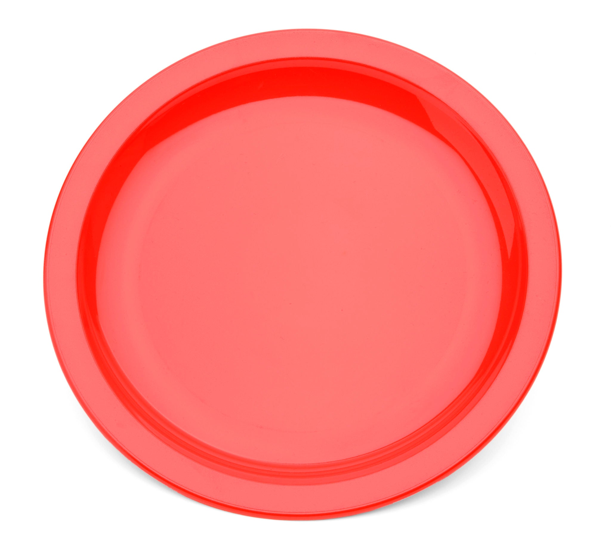 Small Red Narrow Rimmed Plate