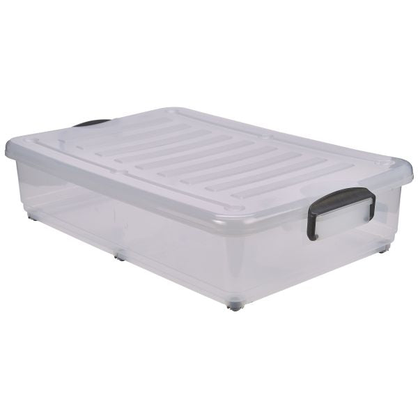 Storage Box 40L W/ Clip Handles On Wheels pack of 4