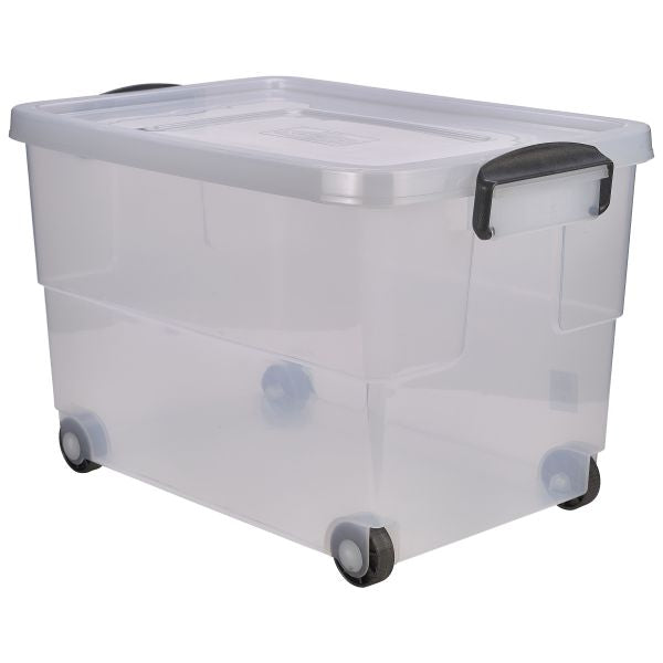 Storage Box 60L W/ Clip Handles On Wheels pack of 4