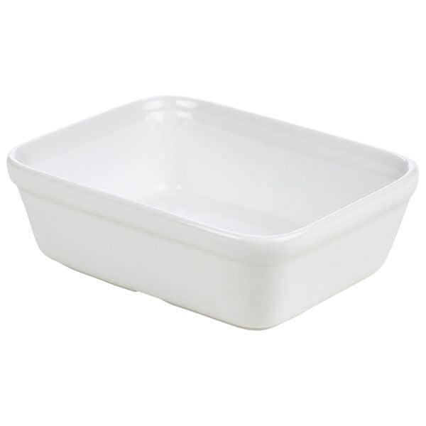 Genware Porcelain Rectangular Pie Dish 15.5x11.5cm/ 6 x 4.5" pack of 12