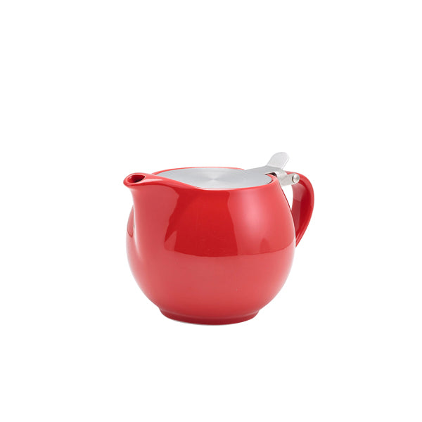 GenWare Porcelain Red Teapot with St/ St Lid & Infuser 50cl/ 17.6oz pack of 6