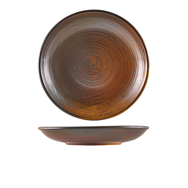 Terra Porcelain Rustic Copper Deep Coupe Plate 25cm pack of 6