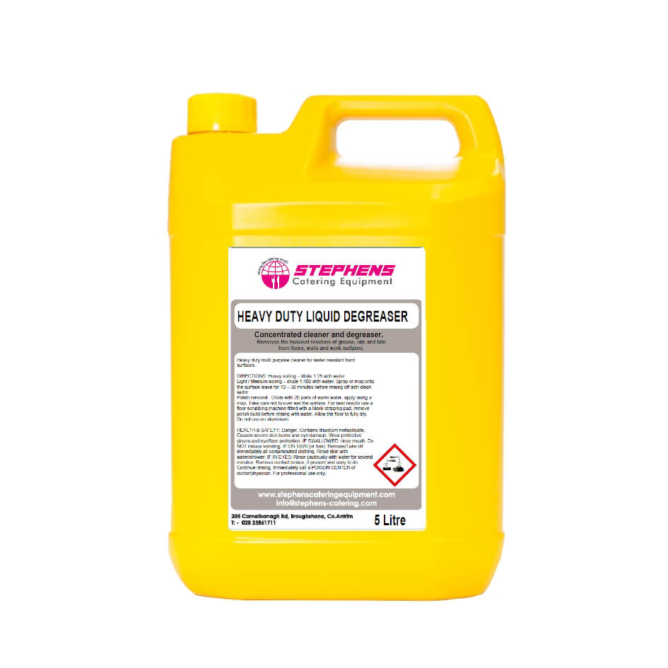 Heavy Duty Degreaser Per 4x5L - Alkaline Hard Surface Cleaner With Solvent