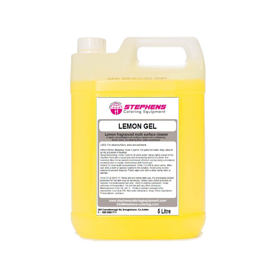 Lemon Gel Per 4x5L - Lemon Fragranced Floor and Wall Cleaner