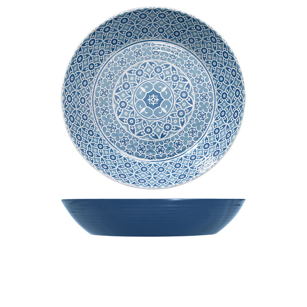 Blue Marrakesh Melamine Bowl 42.5 x 8cm pack of 1