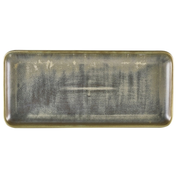 Terra Porcelain Matt Grey Narrow Rectangular Platter 31 x 14cm pack of 6