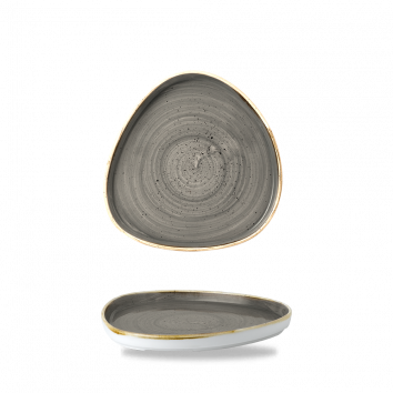 Stonecast Grey Triangle Walled Chefs Plate 20Cm Box 6