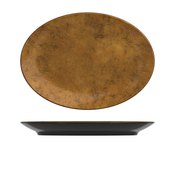 Copper/Black Utah Melamine Platter 34.5 x 25cm Box of 1