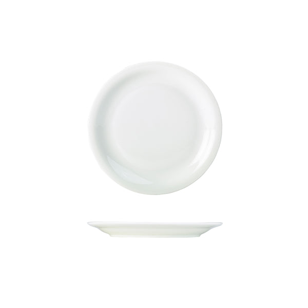 Genware Porcelain Narrow Rim Plate 16cm/ 6.25" pack of 6
