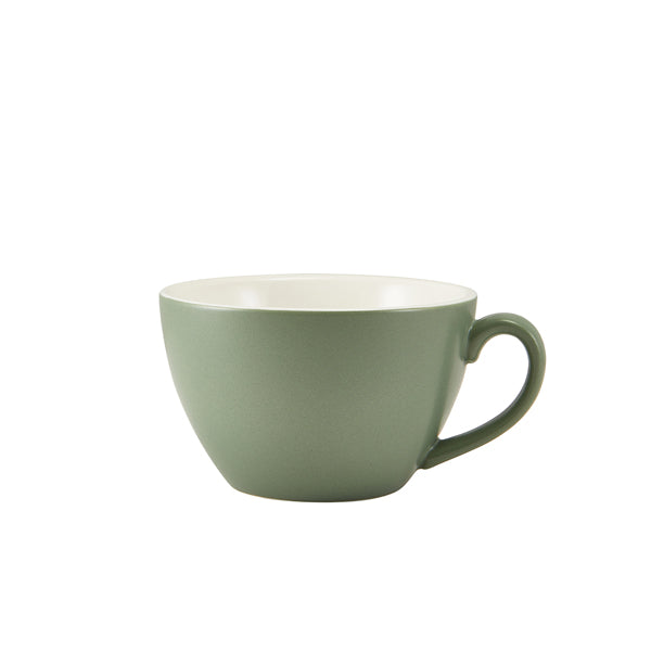 GenWare Porcelain Matt Sage Bowl Shaped Cup 34cl/ 12oz pack of 6