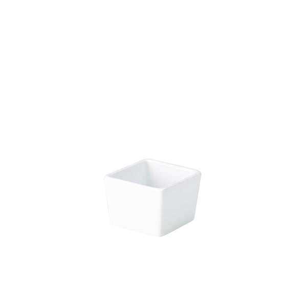 Genware Porcelain Square Dish 6.4 x 4.8cm/ 2.5 x 2" pack of 6