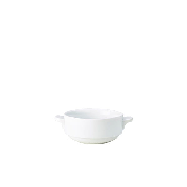 Genware Porcelain Lugged Soup Bowl 25cl/ 8.75oz pack of 6