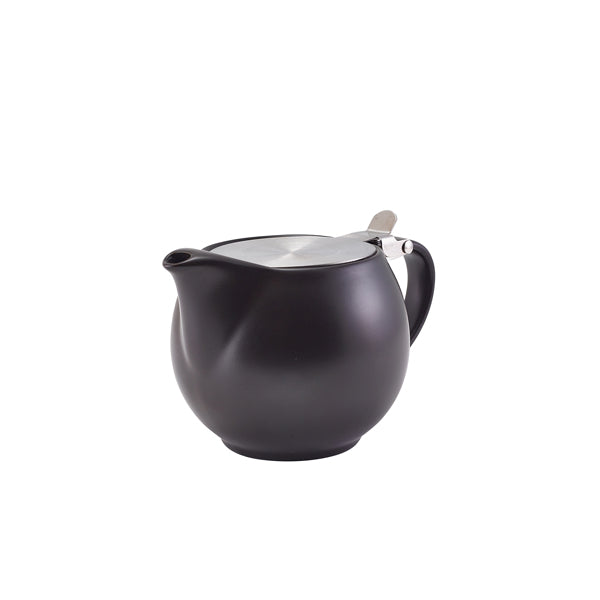 GenWare Porcelain Matt Black Teapot with St/St Lid & Infuser 50cl/ 17.6oz Per Case of 6