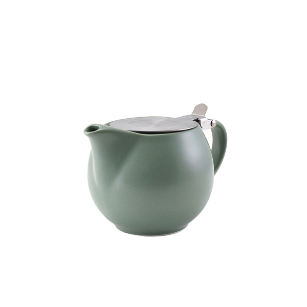GenWare Porcelain Matt Sage Teapot with St/St Lid & Infuser 50cl/ 17.6oz Per Case of 6