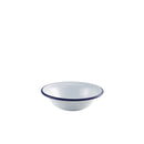 Enamel Bowl White with Blue Rim 16cm/ 6.25" pack of 1